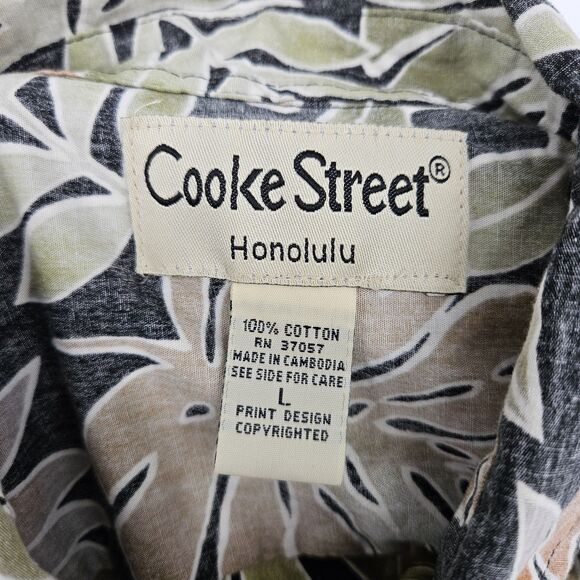 Cooke Street Shirt Mens Large Hawaiian Short Sleeve Button Up Floral Reverse - Picture 9 of 10